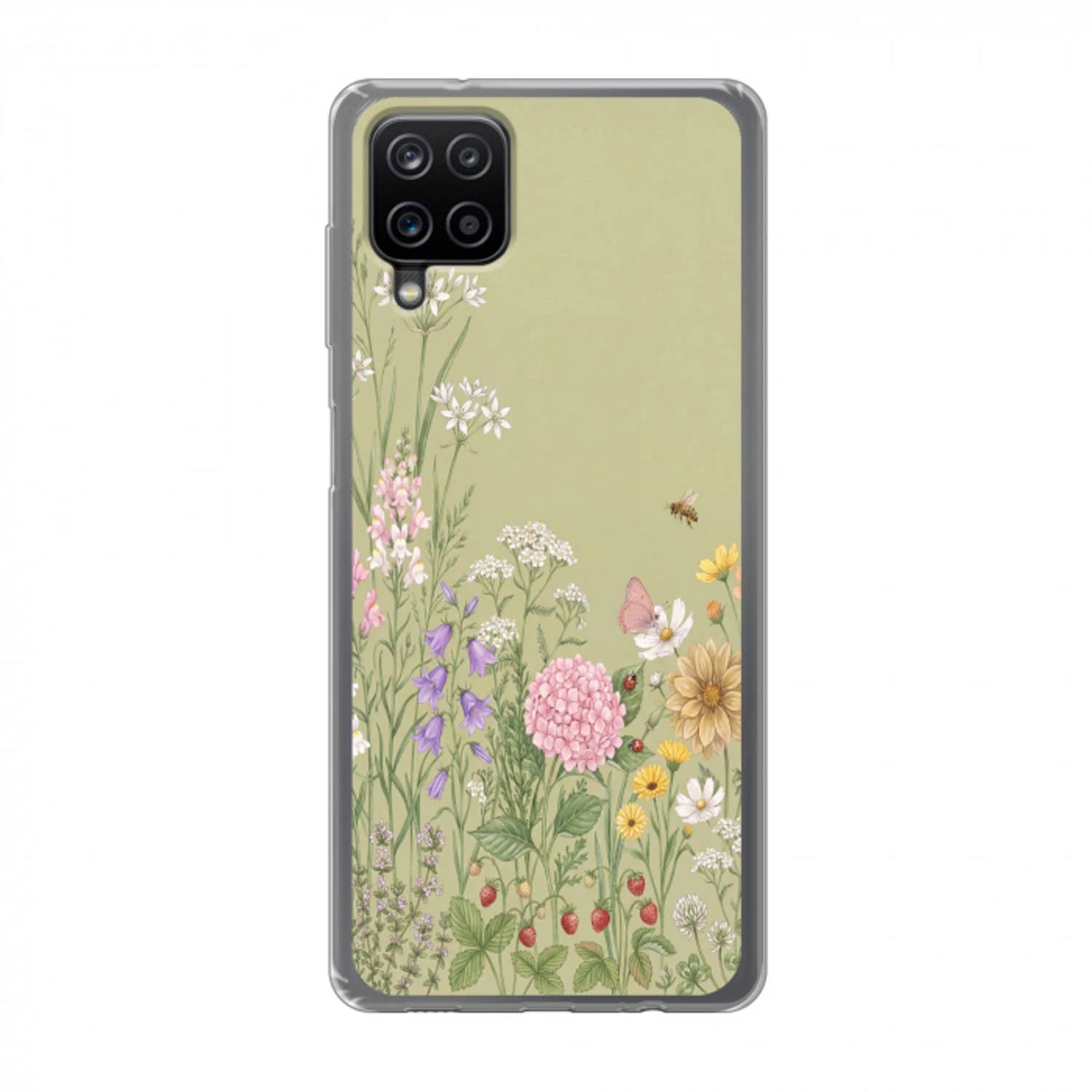 Botanisch - Bloemen - Kleurrijk Telefoonhoesje Samsung Galaxy A12 klein -3d