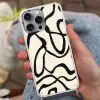 Abstract - Lijnen - Modern - Beige Hoesje iPhone 16 Pro Max met koord klein -sfeer3