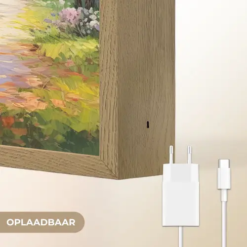 Watercolor - Natuur - Bomen - Kunst - Bloemen Light Box met batterij (Wandlamp) middel -USP_websiteoplaadbaarNL
