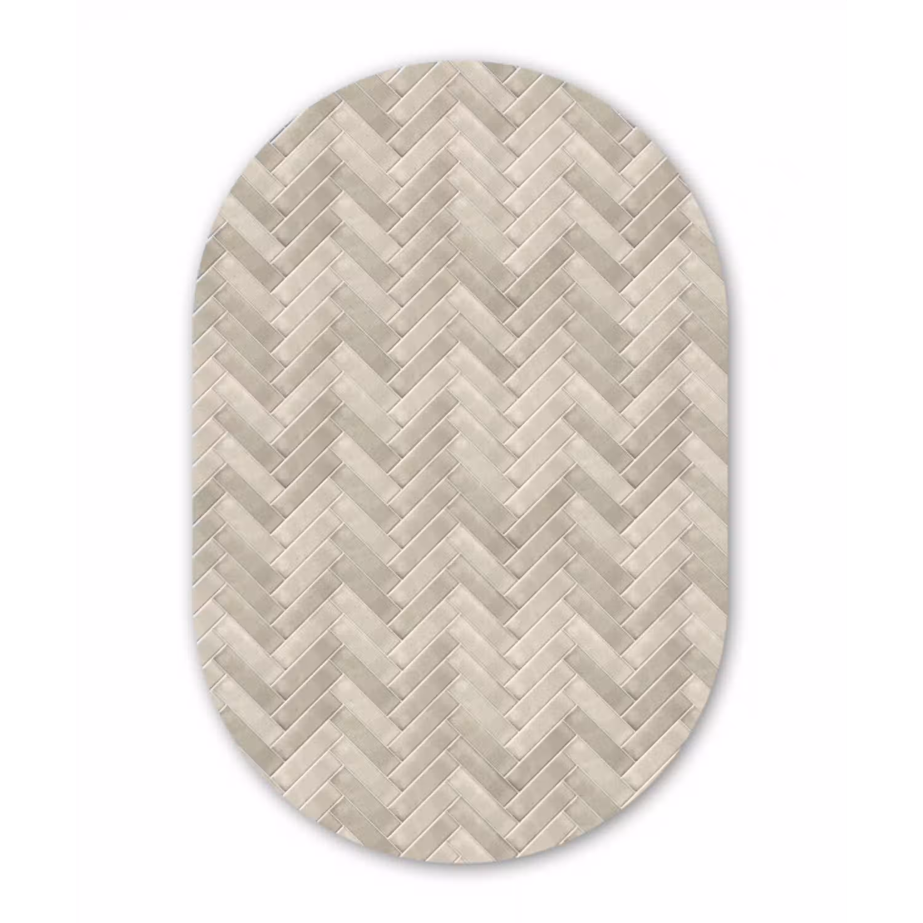 Visgraat - Wandtegel - Beige Wandcirkel Ovaal Aluminium middel 839 -3d