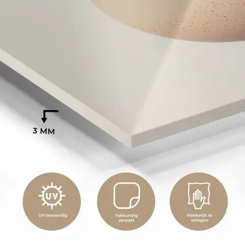 Ei - Beige - Ovaal - Egaal plexiglas 5mm klein -sfeer2
