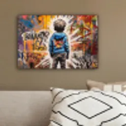 Graffiti - Jongen - Kleuren - Kunst - Street Art canvas 2cm klein -sfeer3