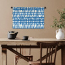 Ruitpatroon - Blauw - Crème Wandkleed katoen klein 269 -sfeer6