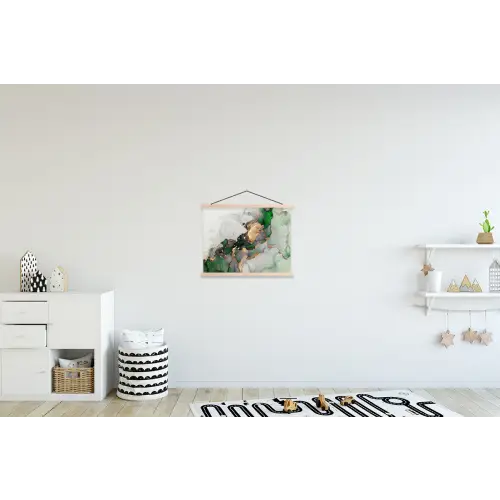 Marmer - Goud - Groen - Luxe textielposter latten blank klein -kinderkamer