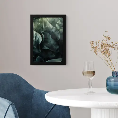 Groen - Bladeren - Glad - Nerven fotolijst zwart zonder passe partout klein -sfeer4