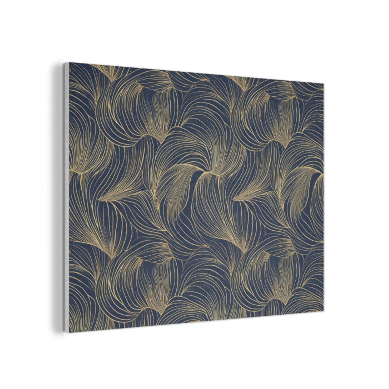 Abstract - Lijnen - Blauw - Goud PET vilt klein 837 -3d