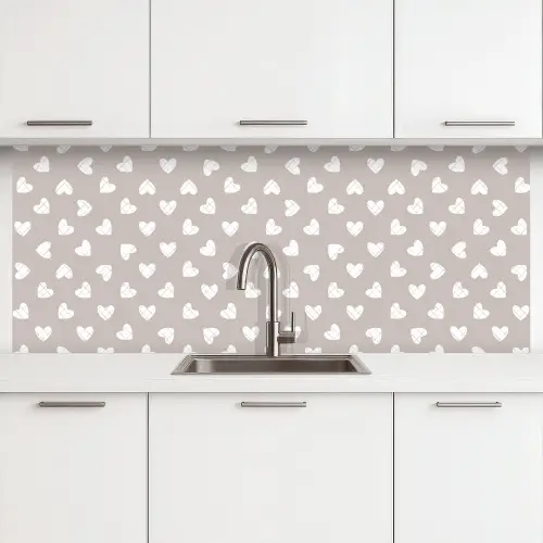 Design - Lijn - Patroon - Hart - Grijs keuken achterwand 2 middel 871 -3d