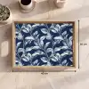 Botanisch - Patroon - Blauw Dienblad Rechthoek middel 911 -USP_Formaat