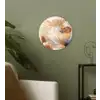 Vlinder - Bloem - Oranje Wandcirkel plexiglas klein -sfeer3