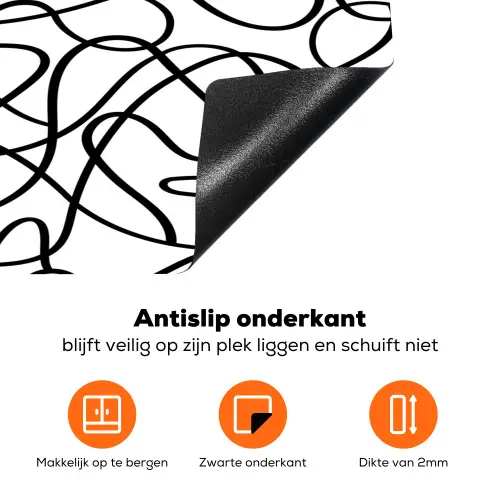 Lustlijnen - Vloeiend - Energiek Inductie beschermer vinyl 3mm klein 276 -zzzzzzz-td-onderkant
