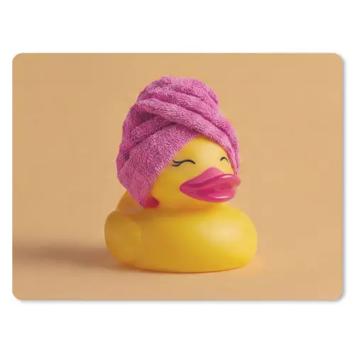 Badeend - Handdoek - Kleurrijk muismat rubber klein -3d