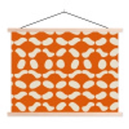 Oranje - Organische vormen - Wit textielposter latten blank klein 122 -3d