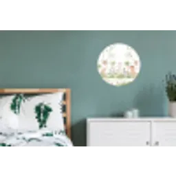 Dieren - Jungle - Pastel Wandcirkel aluminium klein -slaapkamer