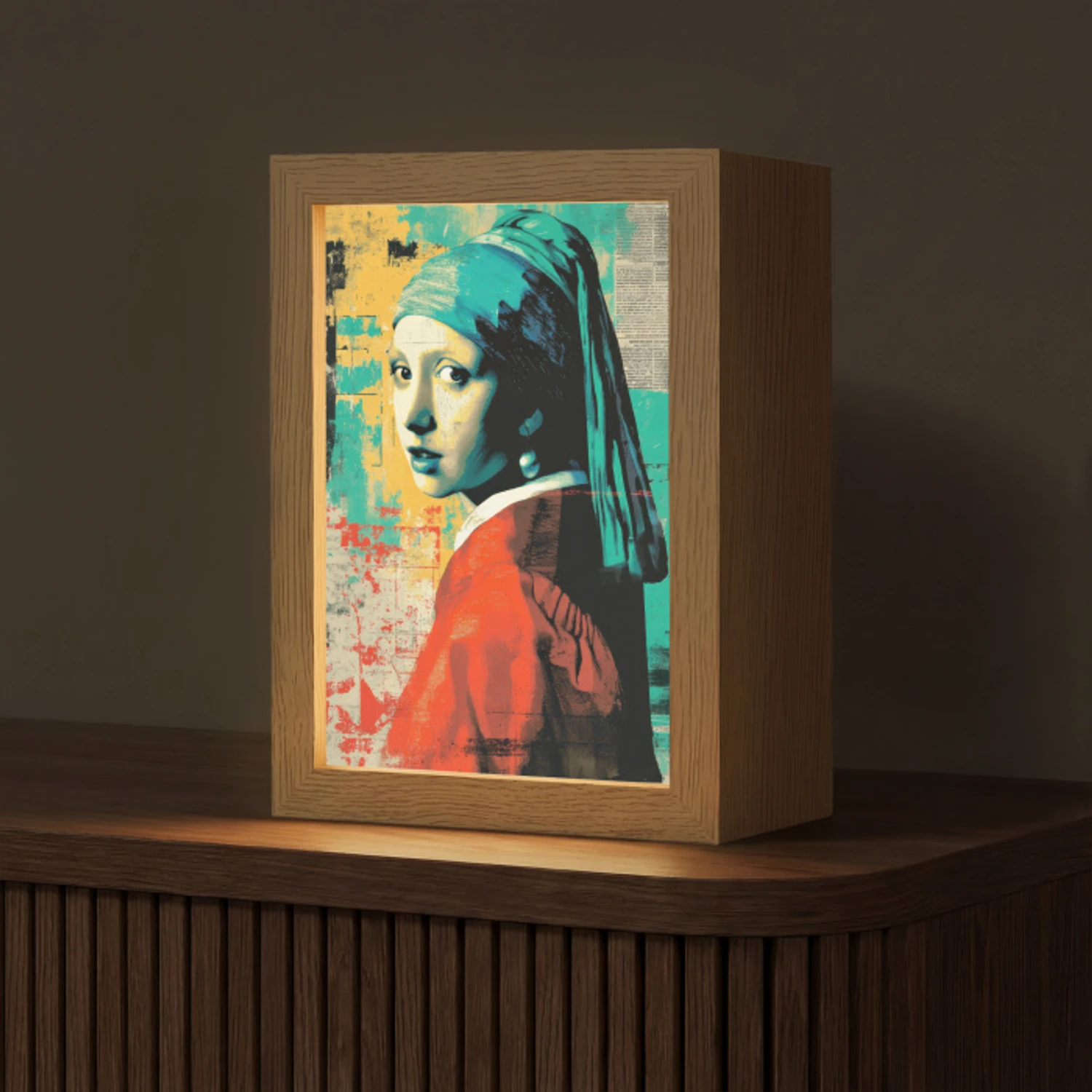 Klassiek - Pareloorbel - Streetartstijl - Kleurrijk Light Box met kabel (Tafellamp) klein -z3d_website