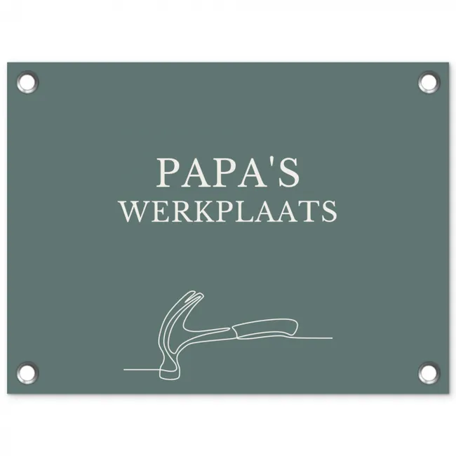 Papa's Werkplaats tuinposter los doek klein -3d