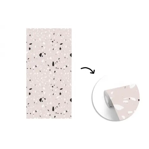 Terrazzo -  Patroon - Zacht - Zwart - Wit fotobehang vinyl groot 64 -3d