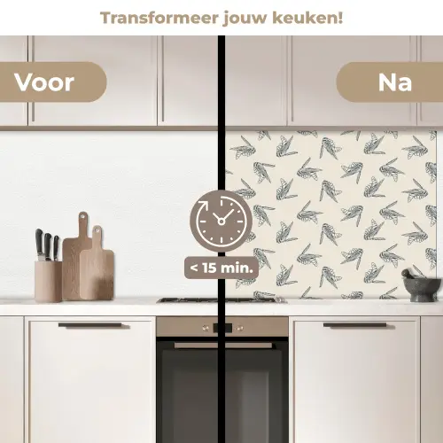 Wespen - Patroon - Jaren 50 keuken achterwand 2 middel 871 -voor-na2_NL