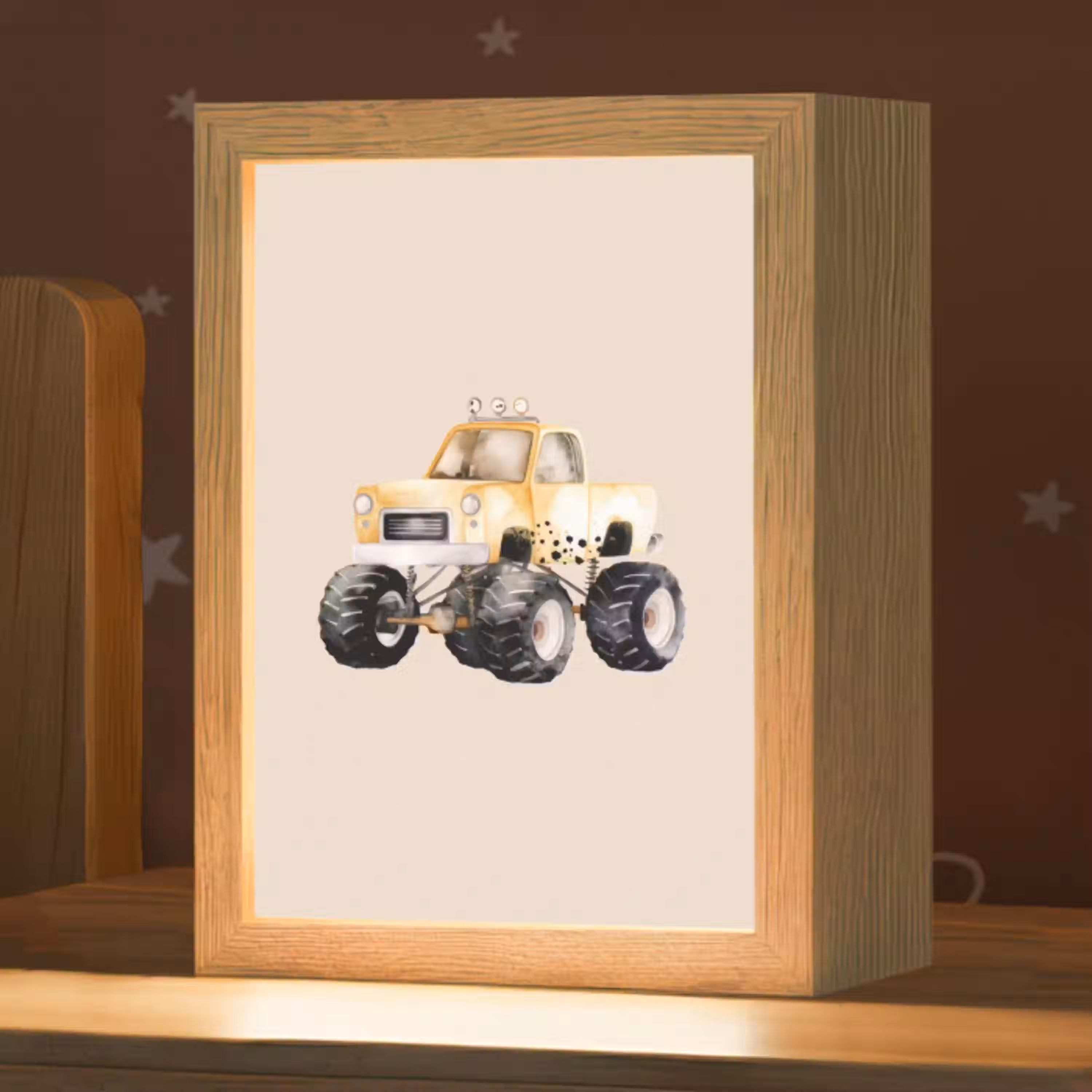 Monstertruck - Geel - Beige Light Box met kabel klein -zzz_3d_website
