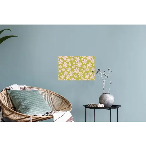 Bloemen - Roze - Getekend - Patroon Muursticker klein -plant