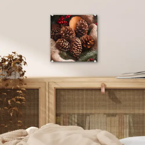 Dennenappels - Boom - Winter - Natuur - Bruin plexiglas 5mm klein -sfeer4