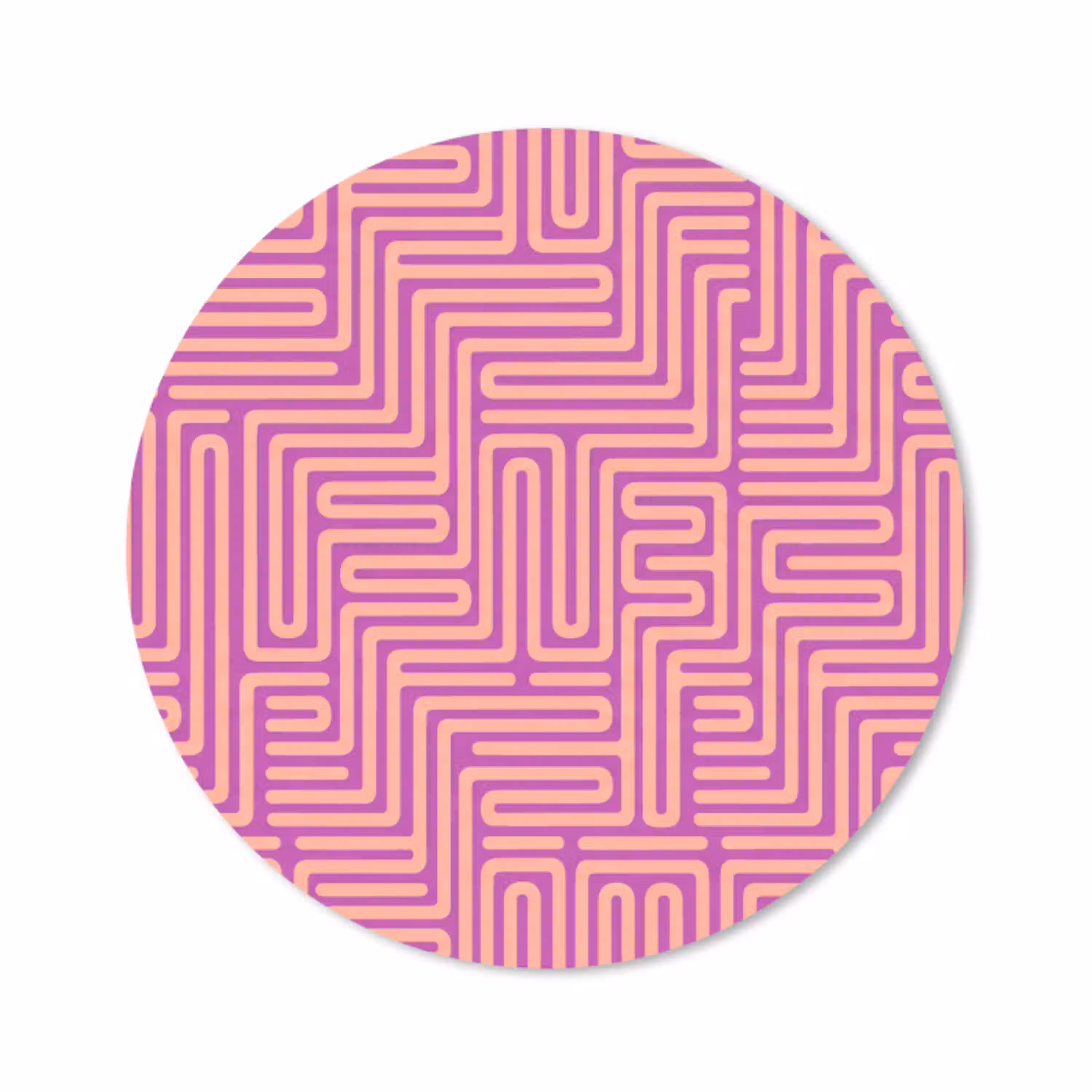 Patroon - Lijnen - Abstract - Modern - Paars Muismat rond klein -3d