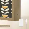 Retro - Bloem - Zwart - Okergeel Light Box met batterij (Wandlamp) middel 907 -USP_websiteoplaadbaarNL