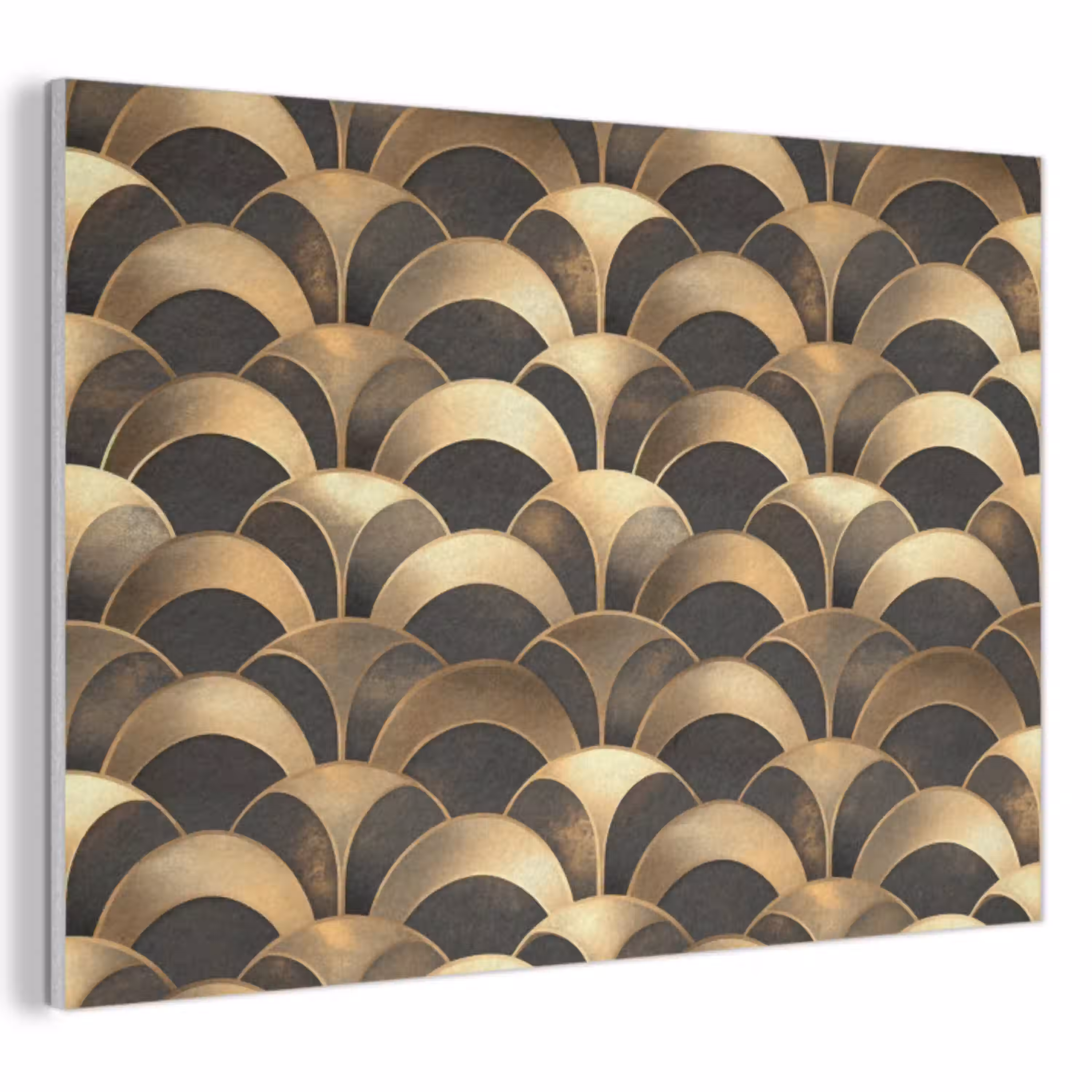 Schubben - Structuur - Goud PET vilt klein 837 -3d