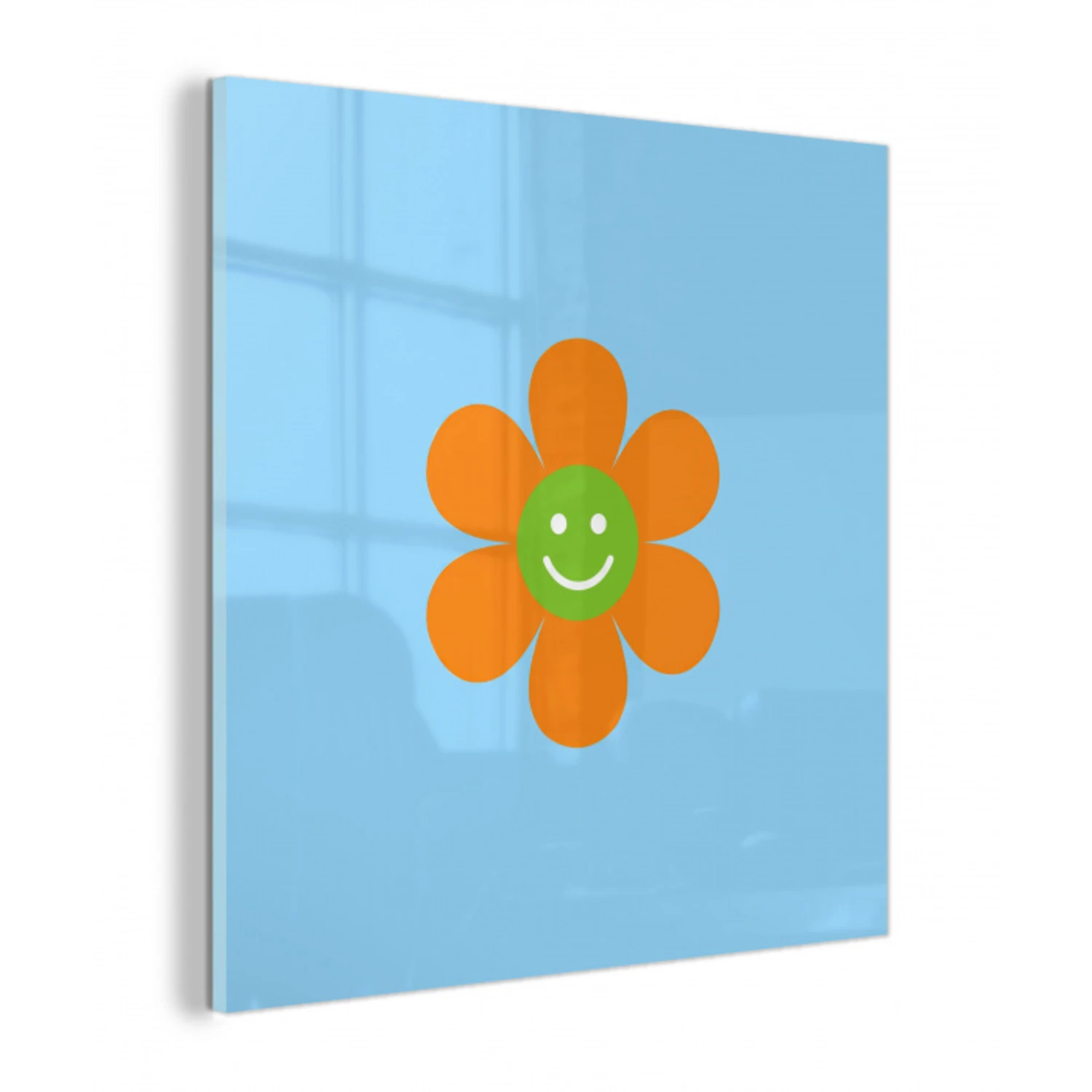 Bloem - Smiley - Kleurrijk plexiglas 5mm klein -z3d