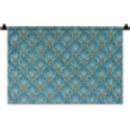 Symmetrisch - Patroon - Blauw Wandkleed katoen klein 269 -zz3d