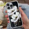 Bloemen - Wit - Abstract Hoesje iPhone 16 Pro Max met koord klein -sfeer3