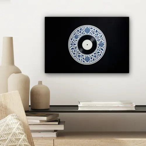 Vinyl - LP - Delfts Blauw - Muziek canvas 2cm klein -sfeer6