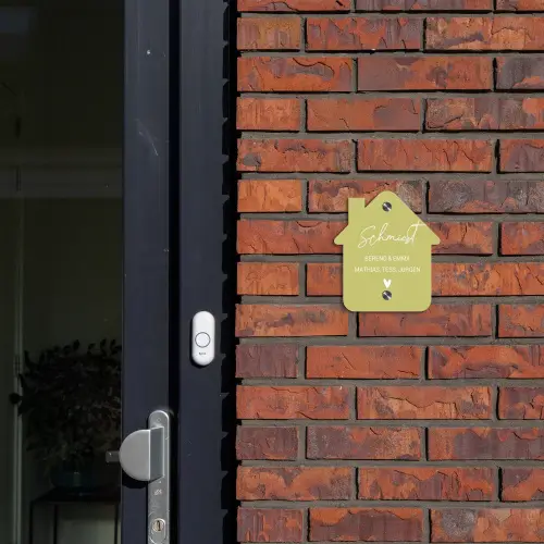 Lichtgroen - Sierlijk Naambord Huisje klein -sfeer2