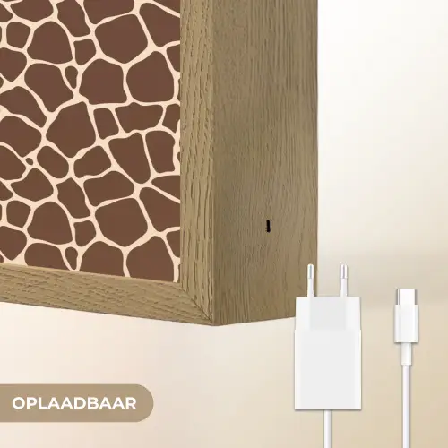 Patroon - Giraf - Bruin Light Box met batterij (Wandlamp) middel 907 -USP_websiteoplaadbaarNL