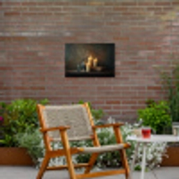 Kaarsen - Stilleven - Rustiek - Boeken Tuinposter op houten frame 2 cm dik klein -sfeer3