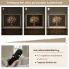 Goud - Bloemen - Kleuren - Vaas Light Box met batterij (Wandlamp) middel -USP_dimbaarNL