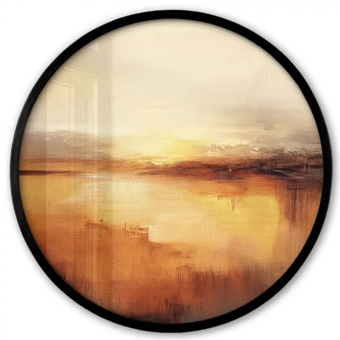 Abstract - Bruin - Modern - Herfst kleuren Fotolijst rond zonder passe partout klein -3d