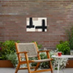 Zwart - Abstract - Japandi Tuinposter op houten frame 2 cm dik klein -sfeer3