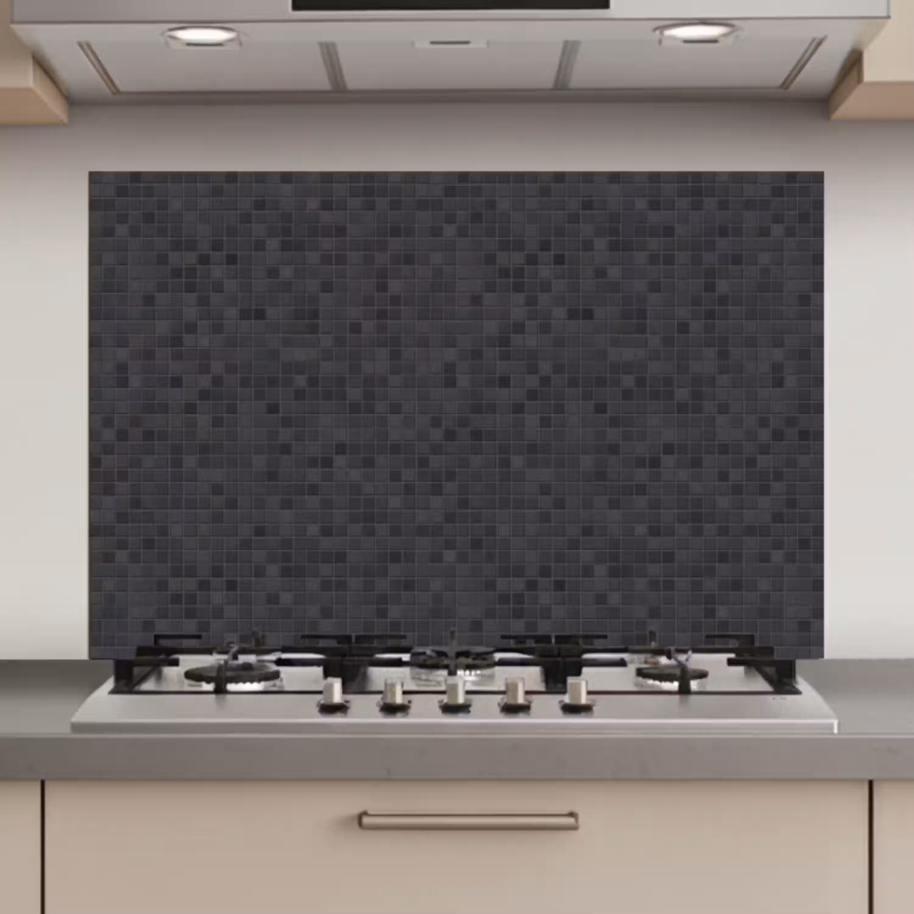 Mozaïek - Patroon - Zwart keuken achterwand spatscherm klein 900 -3d_website