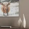 Schotse Hooglander - Sneeuw - Winter - Dieren PET vilt klein -sfeer6_closeup
