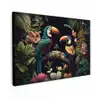 Vogel - Bloemen - Planten - Jungle - Zwart - Toekan canvas 2cm klein -z3d