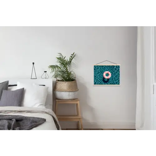 Drijvend - Zwemband - Water textielposter latten blank klein -woonkamer