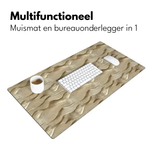 Golven - Patroon - Goud Muismat XXL klein 681 -sfeer4