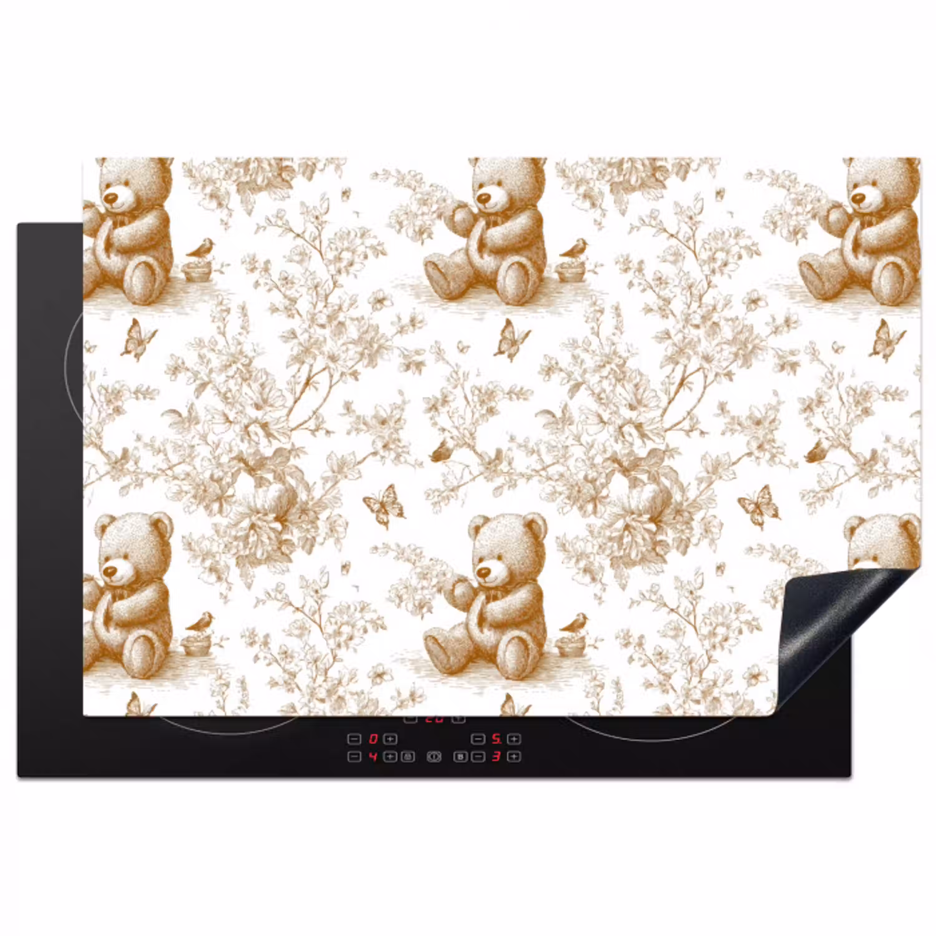 Beer - Tijdloos - Bruin Inductie beschermer vinyl 3mm klein 276 -3d