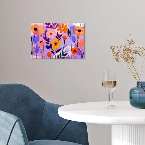 Bloemen - Kleurrijk - Bladeren poster papier klein -sfeer3