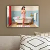 Badkamer - Vrouw - Roze canvas 2cm klein -sfeer3