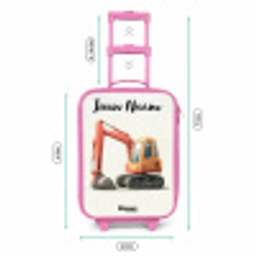 Graafmachine - Getekend - Oranje Kinderkoffer - Roze klein -productfoto_formaten