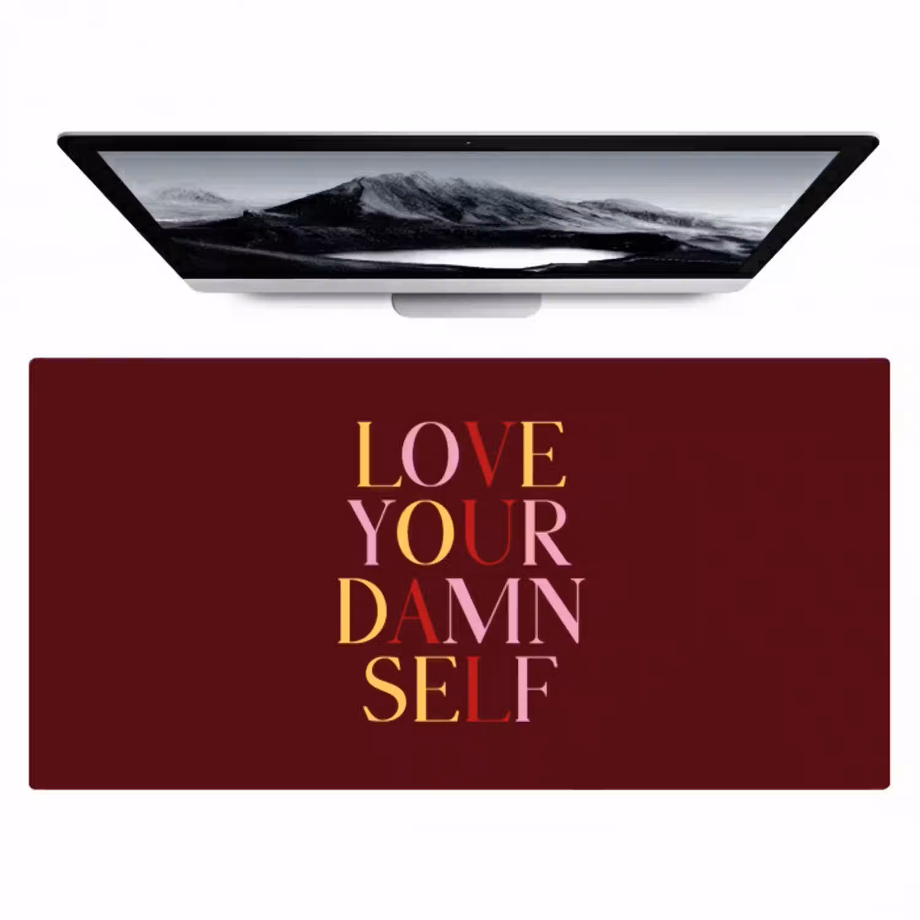Love your damn self - Kleurrijk - Bordeaux Muismat XXL klein -zzz3d