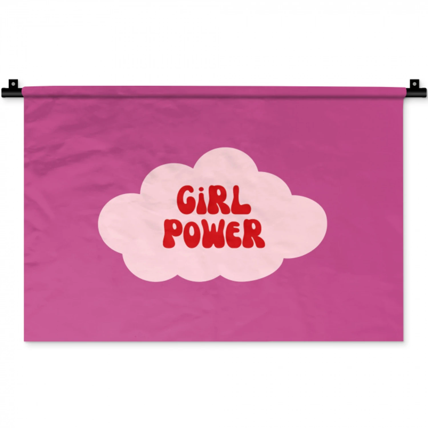 Girl power - Wolk - Roze Wandkleed katoen klein -zz3d