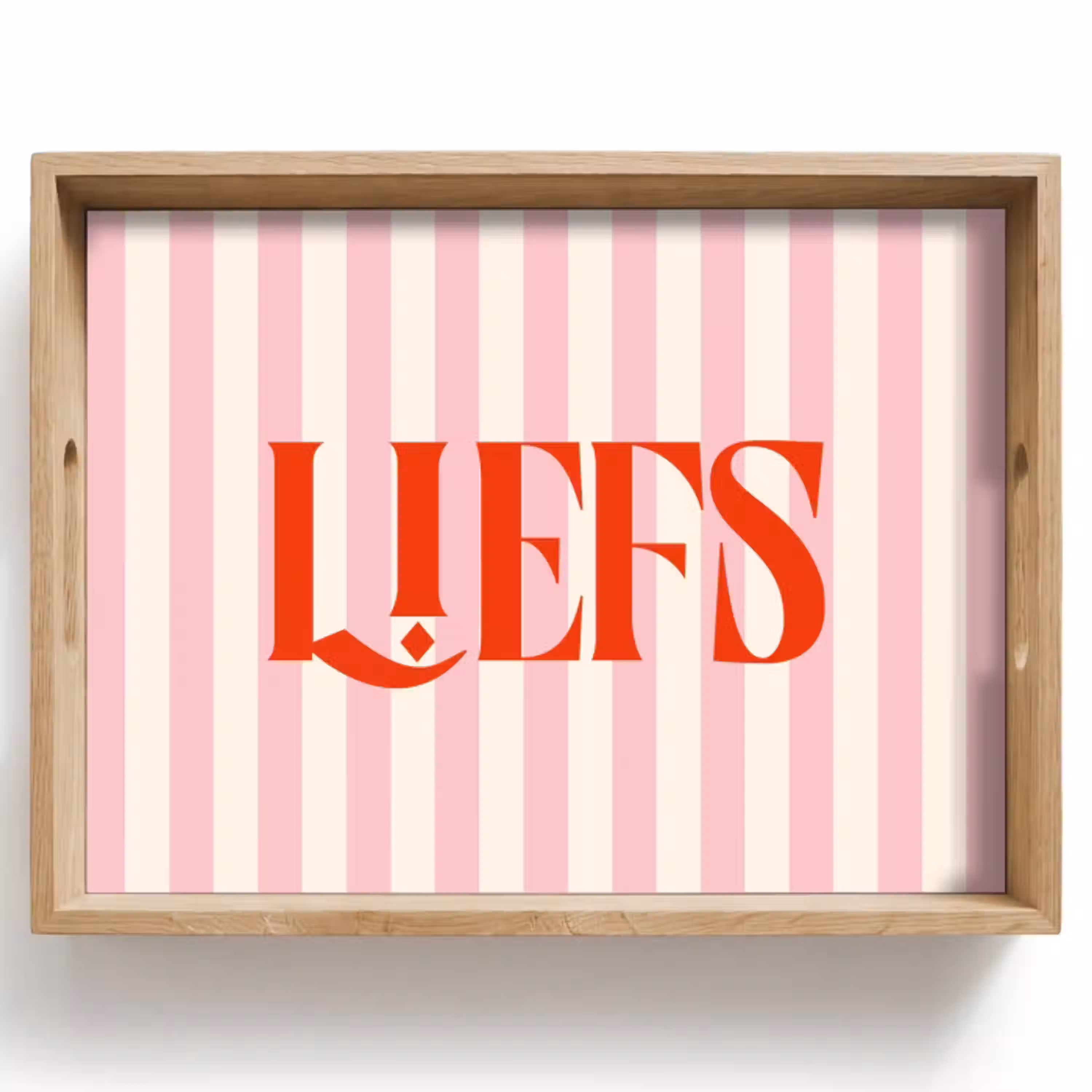 Zachtroze - Rood - Strepen - Liefs Dienblad Rechthoek middel -z3d_shopping