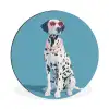 Dalmatiër - Zonnebril - Blauw Wandcirkel aluminium klein -3d